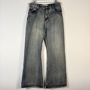 ❤️ Maison Margiela Women's Flared Jeans Distressed Blue Denim 29